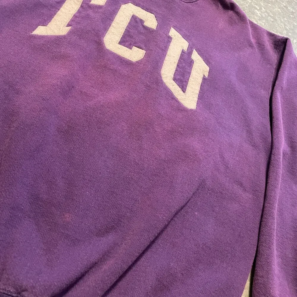 Vintage TCU Jansport Crewneck Sweatshirt XL Horned Frogs NCAA Patches University - Picture 8 of 15